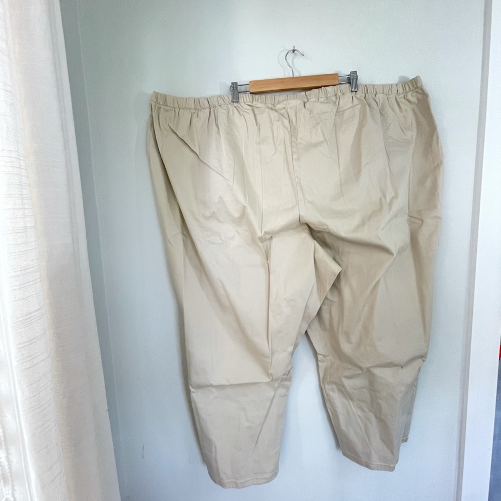 Woman Within plus size Khaki pull on Capris Pants - Picture 5 of 10